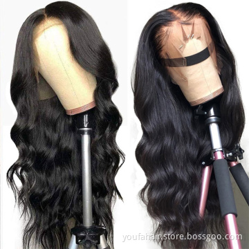 Brazilian 100% Virgin Human Hair 13x4 Transparent Swiss Lace Front Wig Cuticle Aligned Hair HD Lace Closure Wigs with Baby Hair